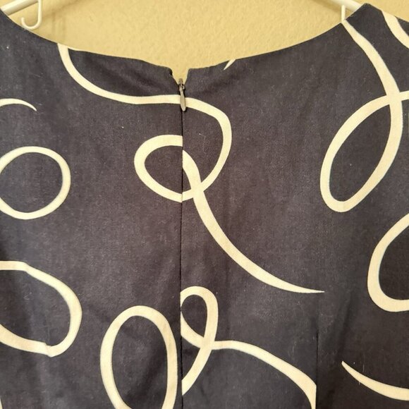 Jessica Howard Navy And White Dress Size 6 Yellow Bow At Waist Zip Closure - Picture 10 of 11